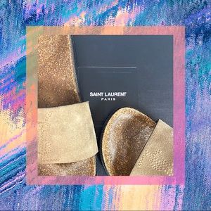 YSL Saint Laurent “Joan Noe” Suede Slide on Sandal